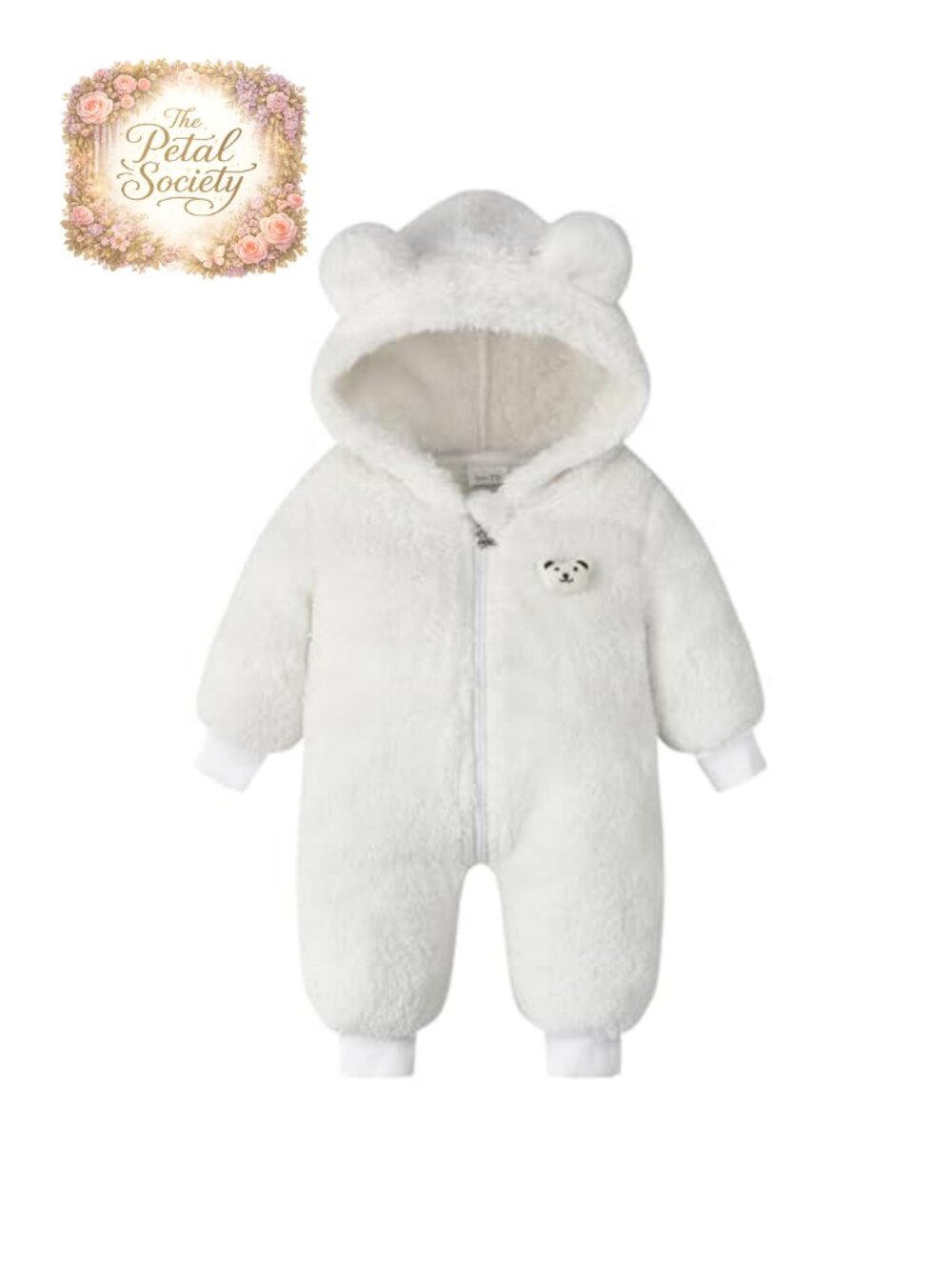 Infant Fleece Snowsuit Hooded Jumpsuit Winter Outerwear
